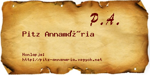 Pitz Annamária névjegykártya